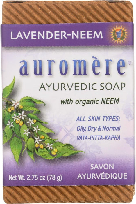 Auromere Bar Soap - Ayurvedic Lavender Neem - 2.75 Oz