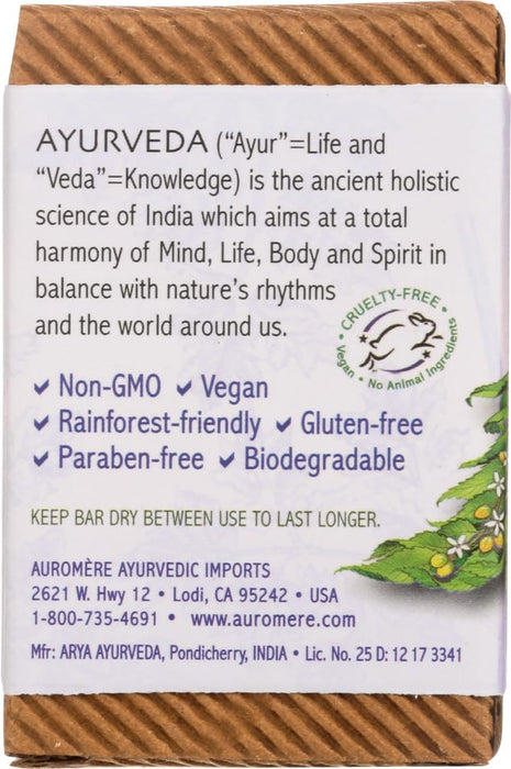 Auromere Bar Soap - Ayurvedic Lavender Neem - 2.75 Oz