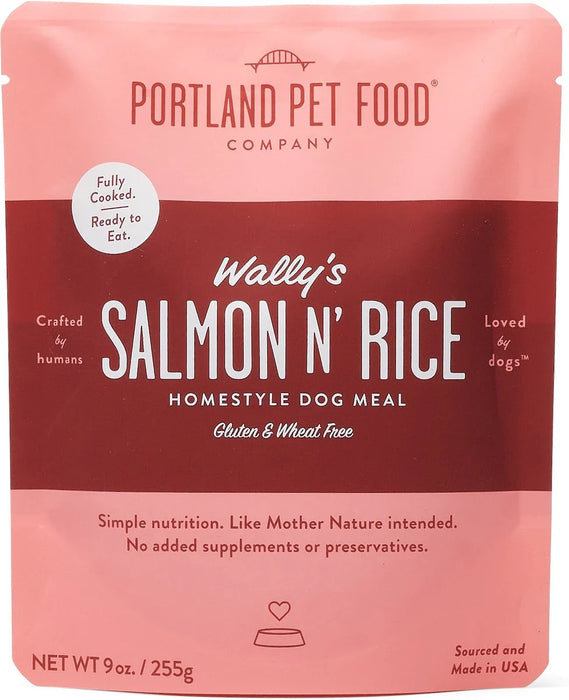 Portland Pet Food Company Wally's Dog Meal Salmon/Rice - Case of 8-9 Oz Cans