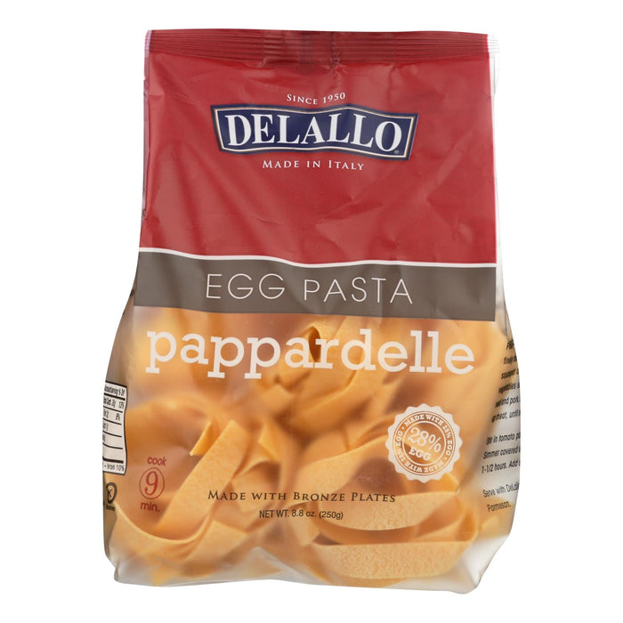 DeLallo Pappardelle Egg Pasta Nests, Made in Italy (Case of 12 x 8.82 Oz)