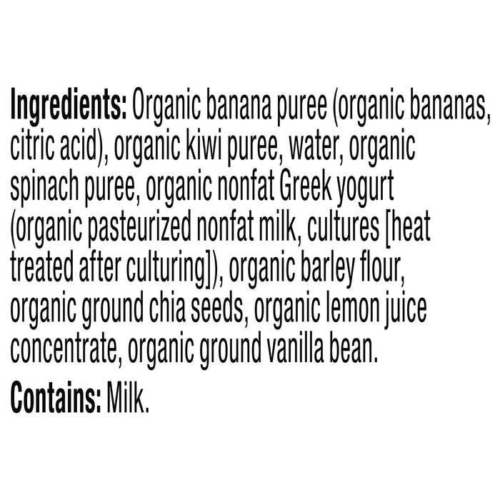 Plum Organics Greek Yogurt Organic Stage 2 Spinach & Kiwi Baby Food, 4 oz Pouches, 12 Count