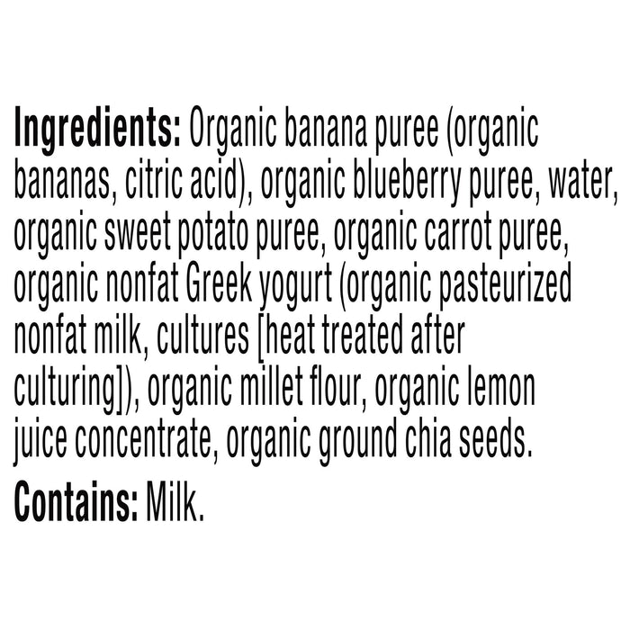 Plum Organics Greek Yogurt Smoothie: Organic Sweet Potato & Blueberry, 4 oz Pouches (12 Count)