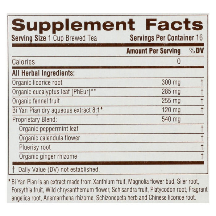 Traditional Medicinals Breathe Easy Tea - Caffeine Free Herbal Tea, 16 Bags