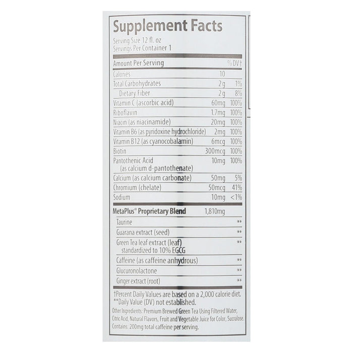 Celsius Raspberry Acai Green Tea - 12 Fl Oz, 12-Pack - Non-Carbonated Dietary Supplement