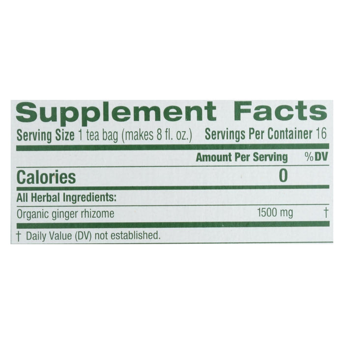 Traditional Medicinals Organic Ginger Tea, 16 Bags - Naturally Caffeine-Free Herbal Tea