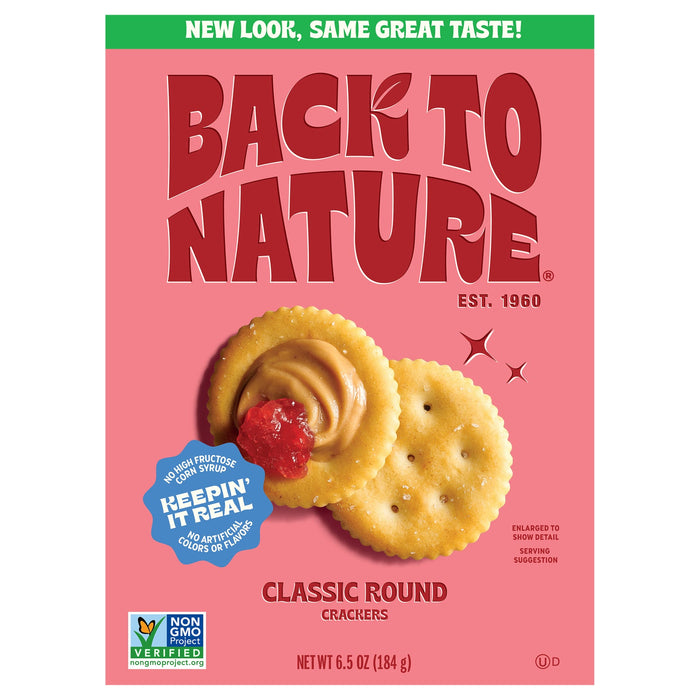 Back To Nature Classic Round Crackers, 6 x 6.5 oz - Simple & Delicious