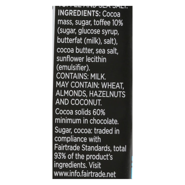 Divine Dark Chocolate Toffee & Sea Salt (60% Cacao) - Pack of 12 (3 oz Bars)