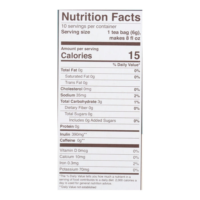 Teeccino Organic Dandelion Caramel Nut Herbal Coffee Alternative Tee Bags - 10 Bags