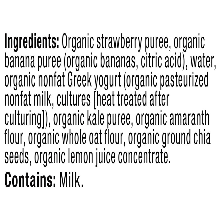 Plum Organics Greek Yogurt Smoothie, Kale & Strawberry, 4 oz Pouches, 12 Count