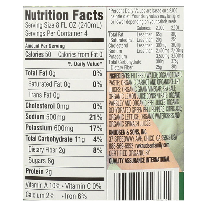 R.W. Knudsen Organic Veggie Juice Blend, 32 fl oz - Pack of 6