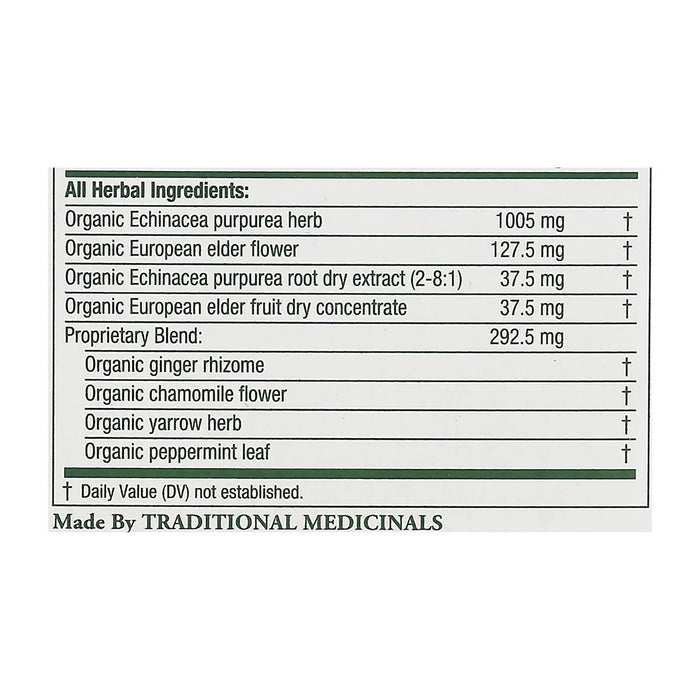 Traditional Medicinals Organic Echinacea Elder Herbal Tea - Immunity Support - 16 Tea Bags