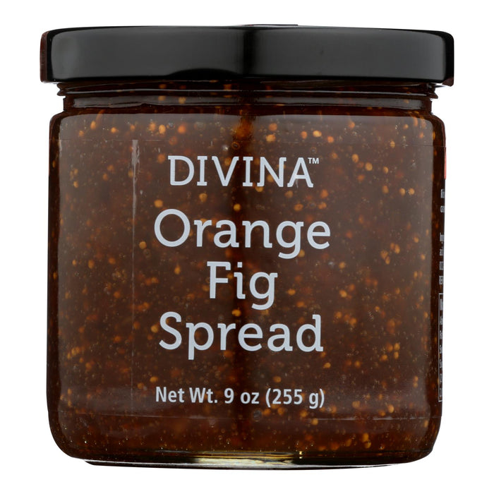 Divina Orange Fig Spread - 9 oz - Pack of 12 | Gourmet Fruit Preserve