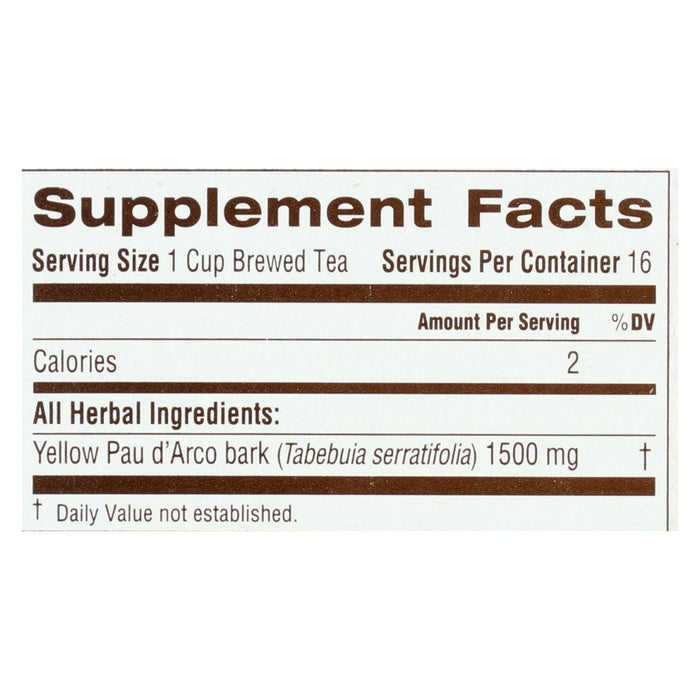 Traditional Medicinals Pau D'arco Tea - Caffeine Free Herbal Tea, 16 Bags