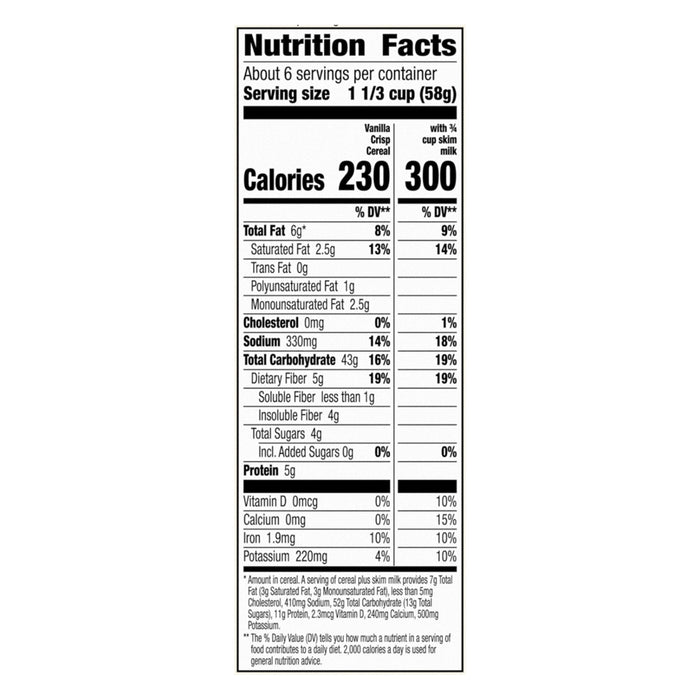 Cascadian Farm Organic Vanilla Crisp Cereal, 10-12 oz, (Pack of 10)