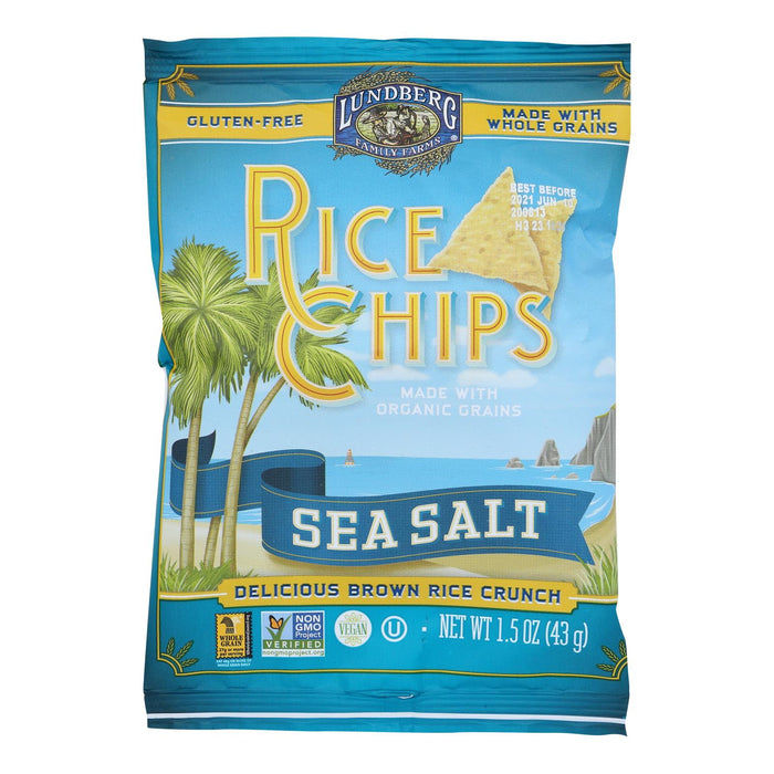 Lundberg Family Farms Sea Salt Rice Chips, Gluten-Free, Vegan, 24-Pack (1.5 Oz Bags)