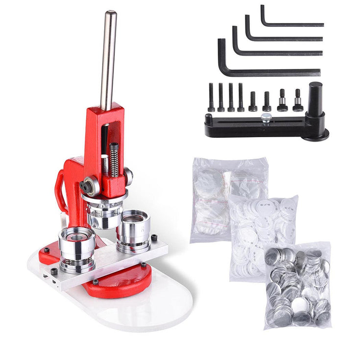 Yescom 1 1/4" Pinback Button Badge Maker w/ 1000 Parts & Circle Cutter