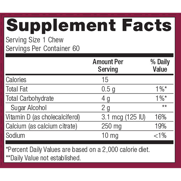 Calcium Chewy Bites 250mg Caramel - Bariatric Advantage