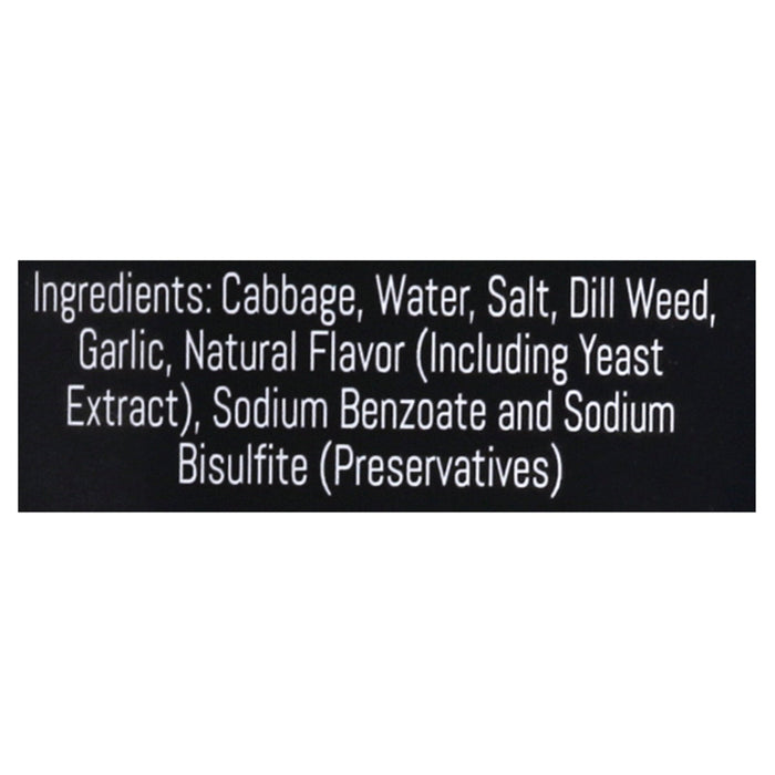 Saverne Kraut Organic Dill Garlic, 6 x 16 oz - Fermented Sauerkraut