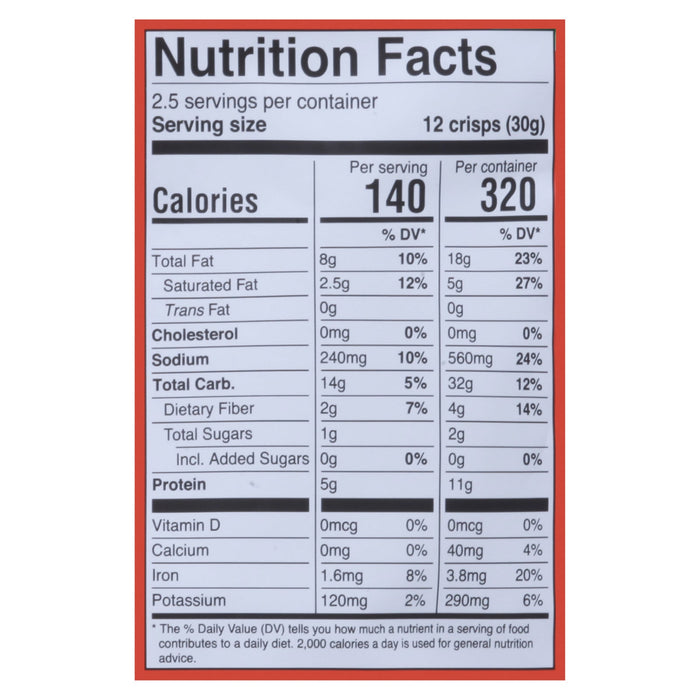 Hippie Snacks Cauliflower Crisps, Buffalo, 8 x 2.5 oz - Gluten-Free & Vegan