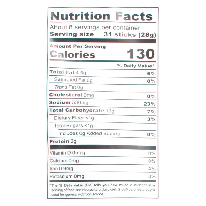 Pop Daddy Pretzel Sticks - Hot Sauce - (Pack of 12) 7.5 oz Bags