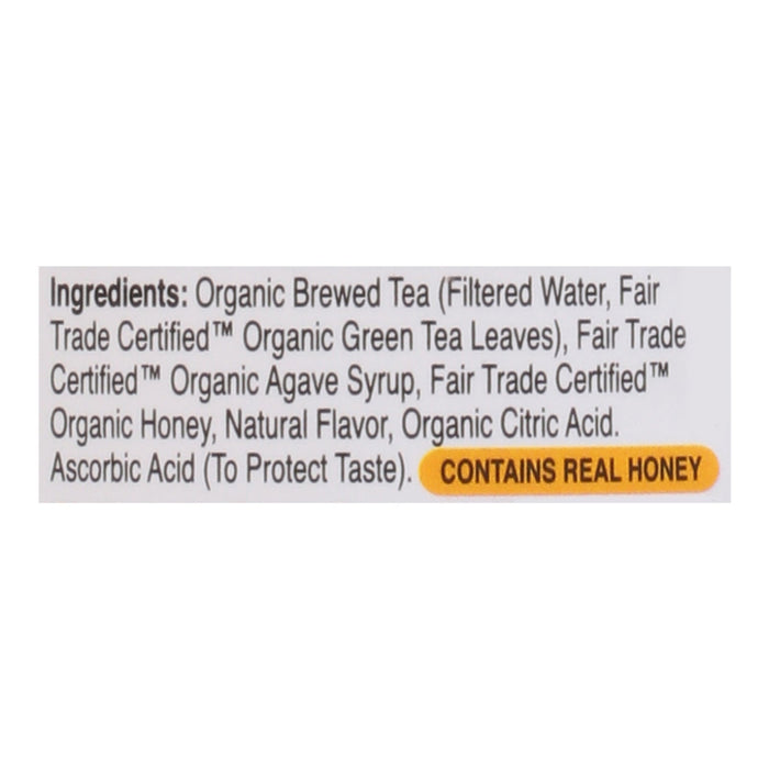 Just Ice Tea Organic Honey Green Tea, 16 fl oz  (Pack of 12)