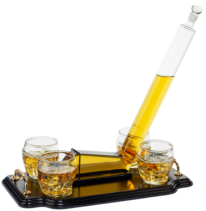 Ice Hockey Wine & Whiskey Decanter Set With 4 Helmet Whiskey Glasses by The Wine Savant 750ml Decanter 8 Ounce glasses Hockey Gift