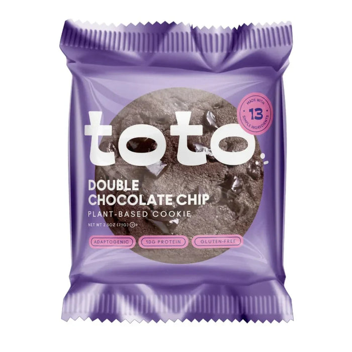 Toto - Gluten-Free Double Chocolate Chip Cookies, 2.5 oz (Pack of 10) - Plant-Based Snacks