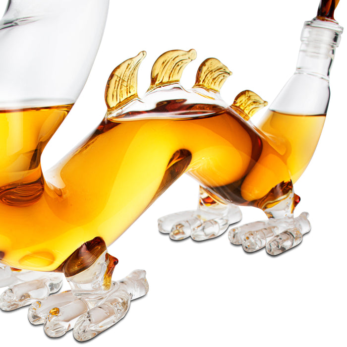 Dragon Drinking Decanter - GOT, I Drink and I Know Things - Whiskey and Wine Decanter Large 10x16" - 100% Lead-Free High Borosilicate Glass, - The Wine Savant Handblown Glass. Movie Night! (600ml)