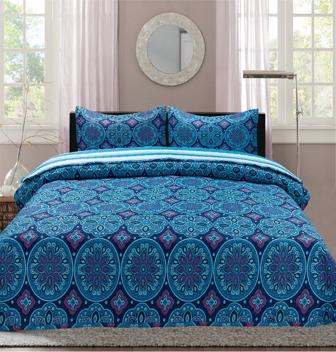 Premius Aboriginal Malie Printed Reversible Quilt Set, Purple