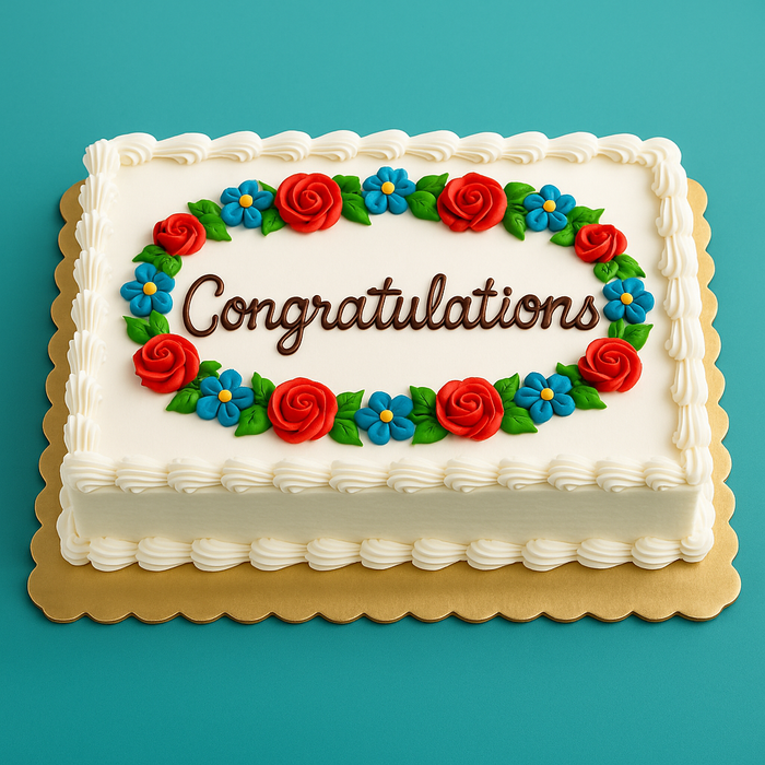 Cake Board - 1/4 Sheet Gold Scallop