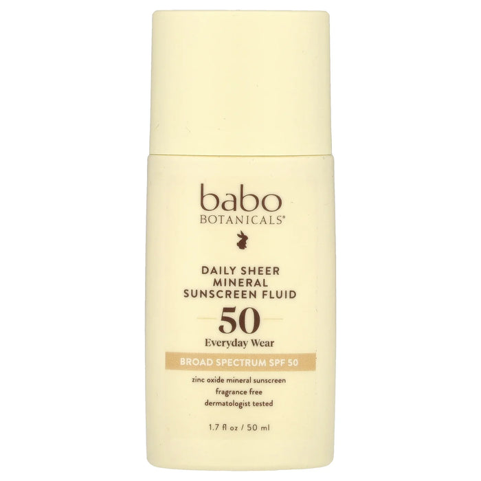 Babo Botanicals - Sheer Sunscreen SPF 50, 1.7 fl oz - Gentle Sun Protection