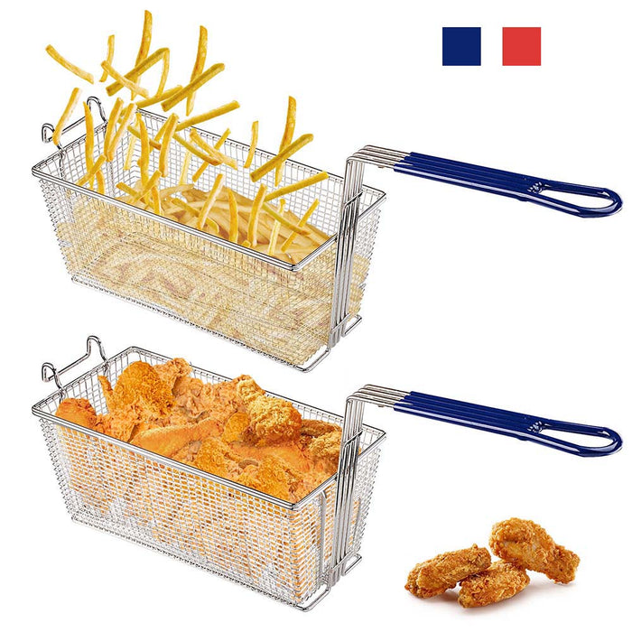 Yescom Commercial Deep Fryer Baskets with Handle & Front Hook 13x6x6in