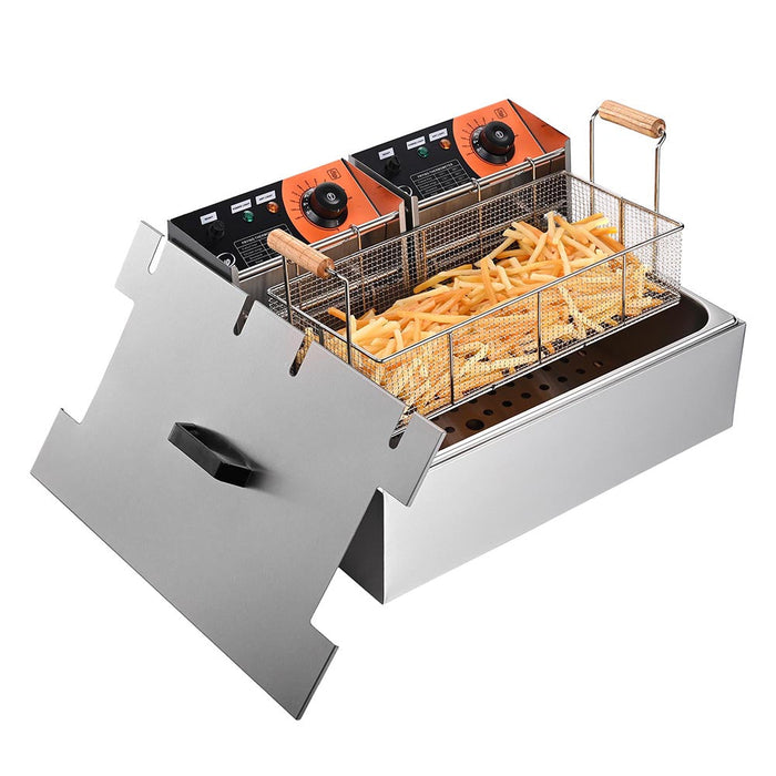 Yescom Electric Fat Deep Fryer Countertop 20L Large Tank