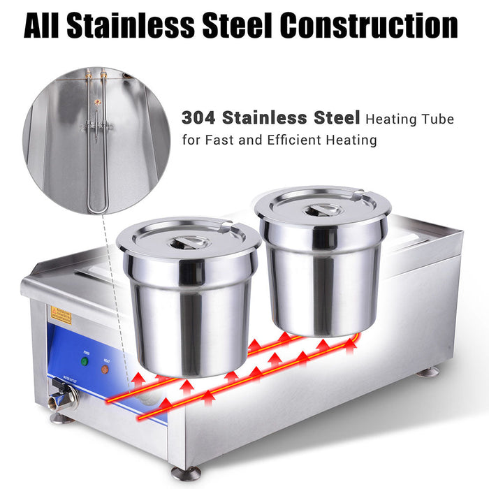 Yescom Food Warmer Water Bath Steam Table Stainless Steel