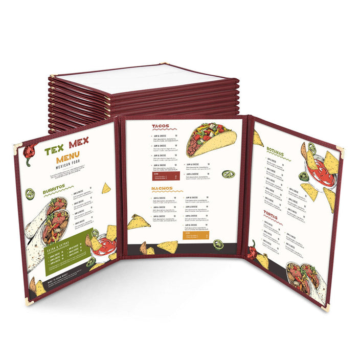 Yescom 30x Menu Covers Cafe Restaurant Triple 8.5x11