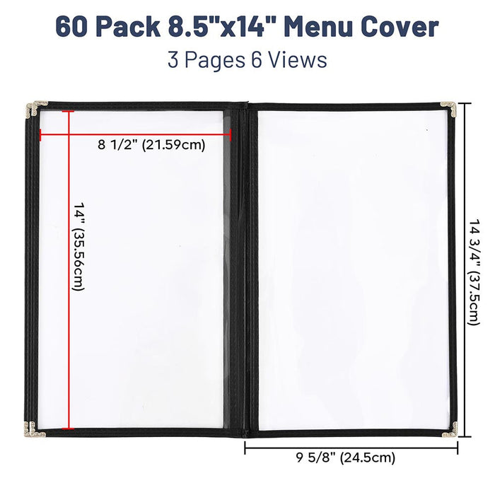 Yescom 60x Menu Covers 8.5x14 Restaurant Cafe 6 View