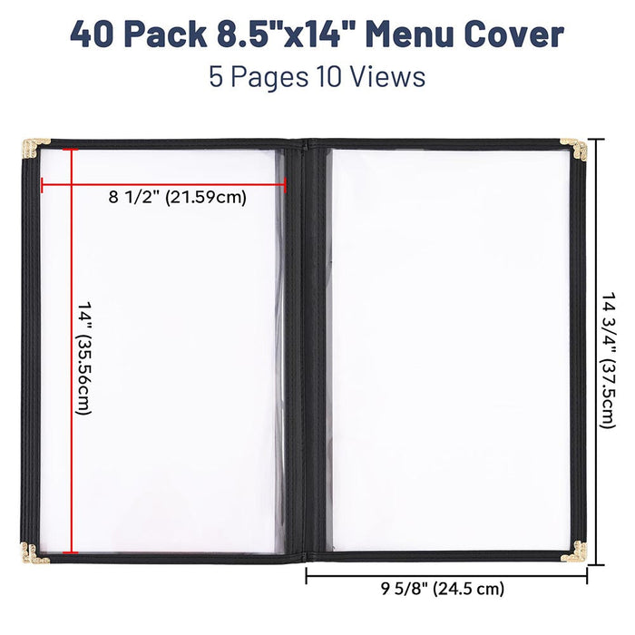 Yescom 40x Menu Covers 8.5x14 Restaurant Cafe 5-Page