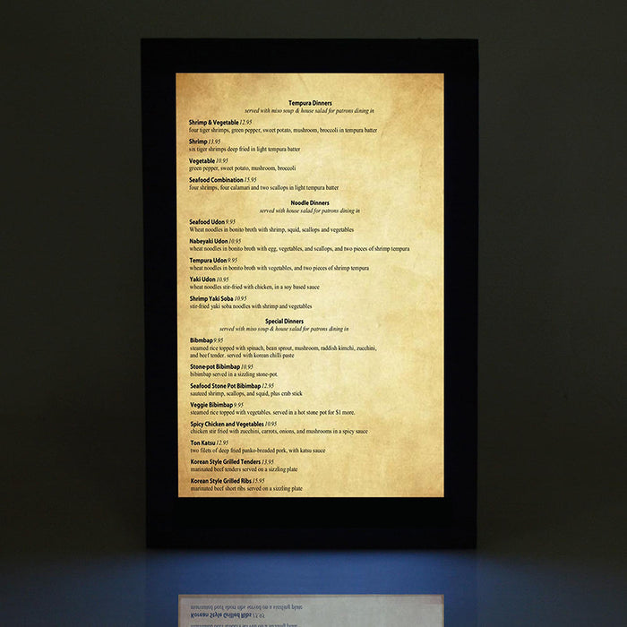 Yescom LED Back Lit Menu Holder 8.5x14in