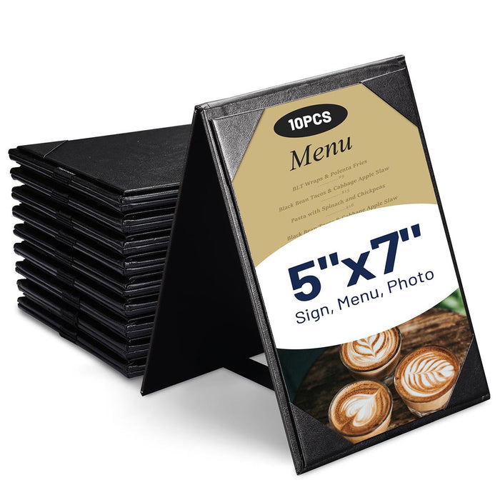 Yescom Table Tents Double Sided Cards Holder PU Leather