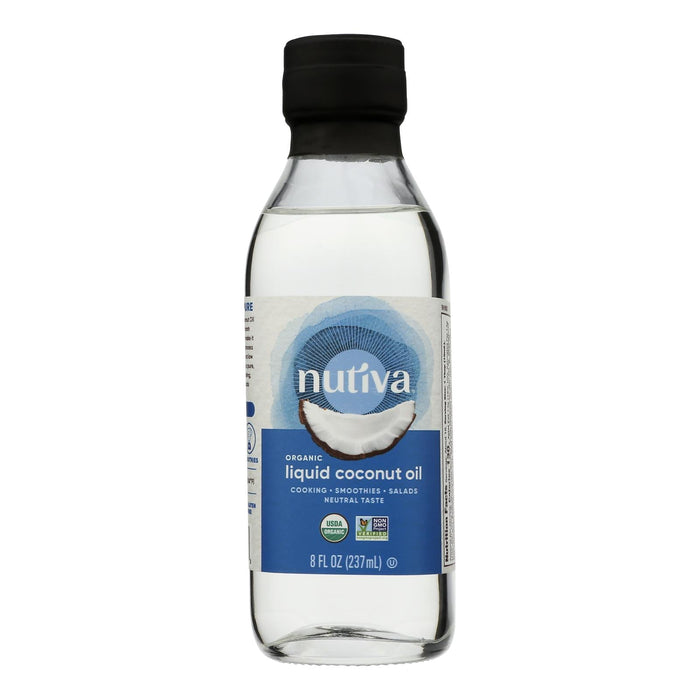Nutiva Organic Liquid Coconut Oil (8oz, Case of 6) - Non-GMO, Kosher Cooking & Salad Oil