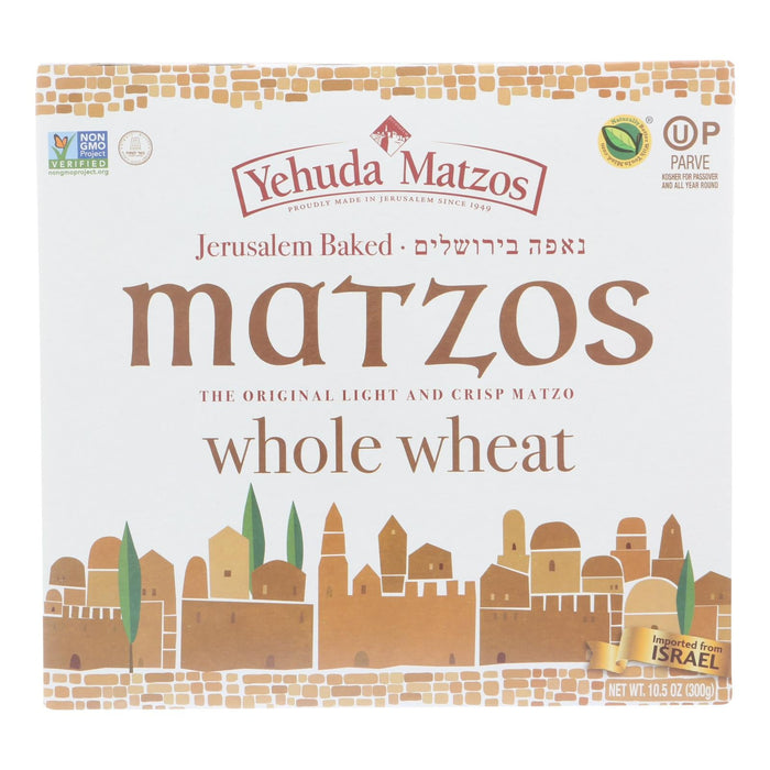 Yehuda Matzo Thins Daily Whole Wheat Crackers (Case of 12) 10.5 Oz - Kosher, GMO-Free from Israel