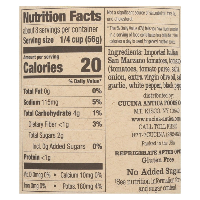 Cucina Antica La Pizza Sauce, 16oz Jar (Case of 12) - Gluten-Free, Non-GMO Italian Tomato Cooking Sauce