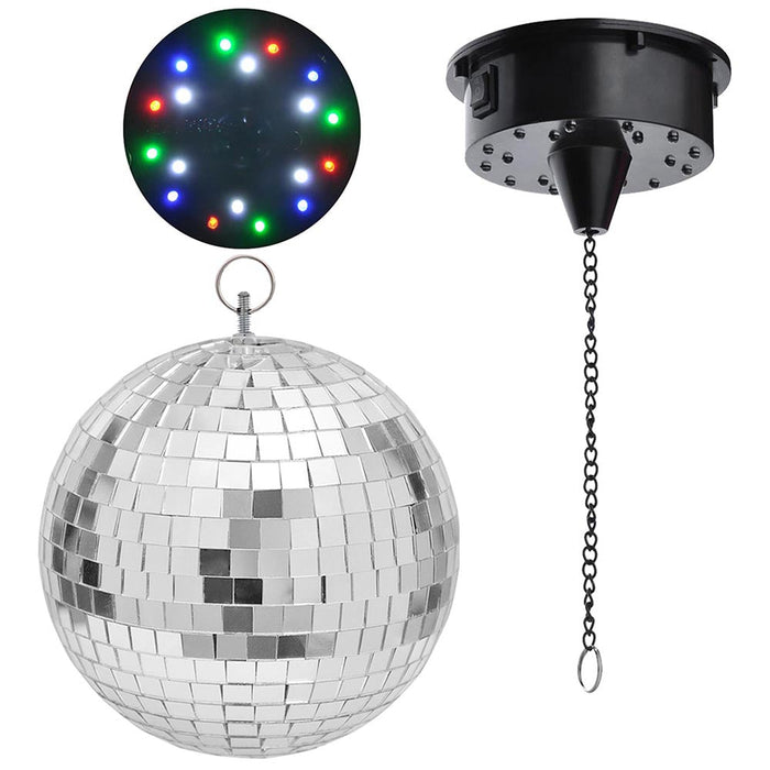 Yescom 12in Mirror Disco Ball DJ Light Set RGB