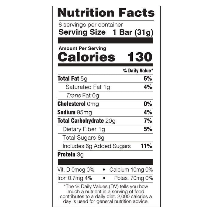 Simply 8 Real Peanut Butter Chocolate Chip Chewy Granola Bars - GMO-Free, Case of 8 (6.6 Oz. Each)