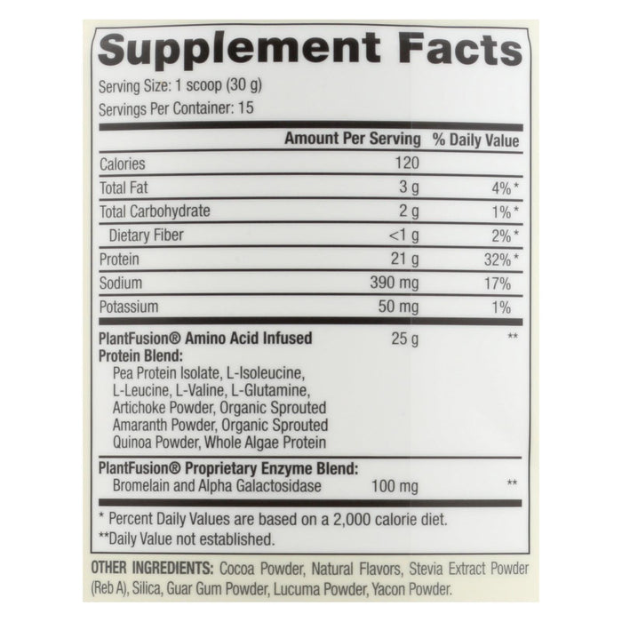 PlantFusion Complete Plant-Based Protein Powder, Cookies N' Cream, Vegan, 1 Lb, Gluten & Dairy-Free