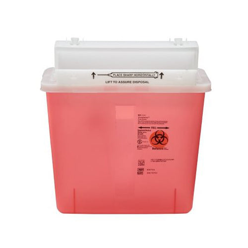 Sharps-A-Gator 5 Qt Red Sharps Container - In-Room Sharps Disposal