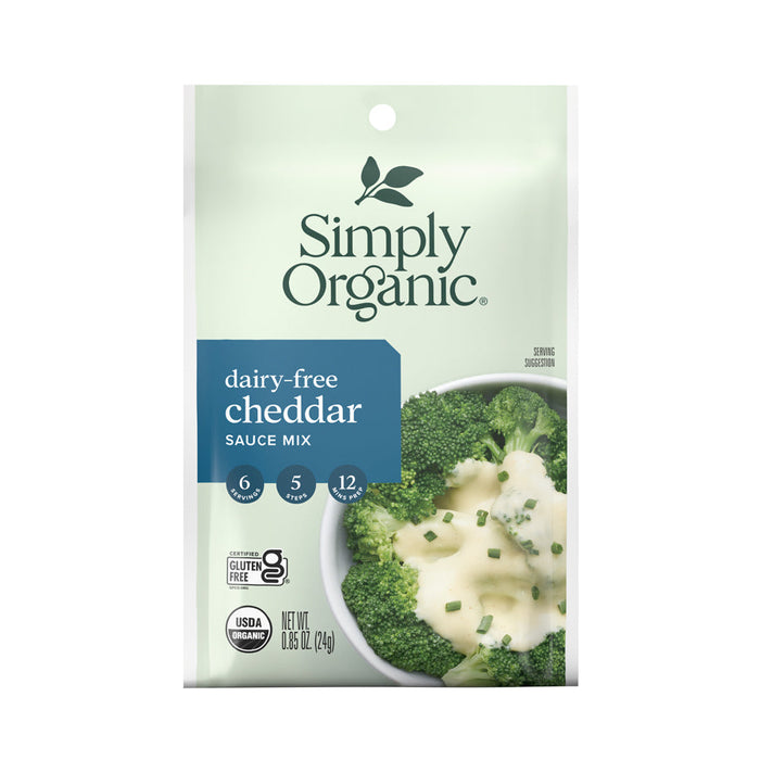 Simply Organic Cheddar Cheese Sauce Mix, 0.85 oz Case of 12