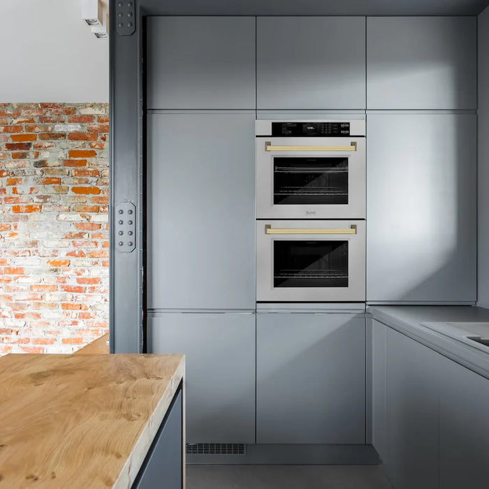 ZLINE 30"Professional True Convection Double Wall Oven, Air Fry, Self Clean, DuraSnow® Gold WADSZ-30-G