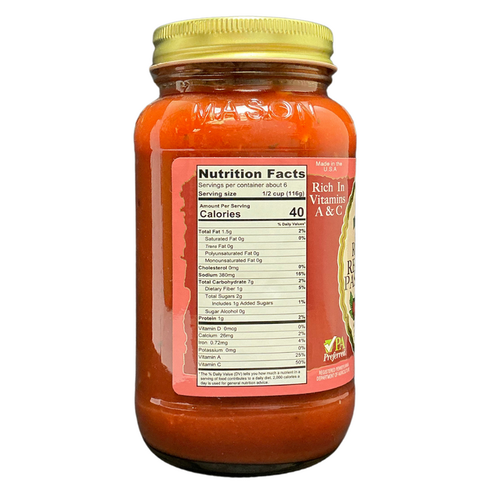 Stello Foods - Rosie's Roasted Red Pepper Spaghetti Sauce 26oz