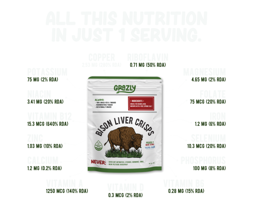 Bison Liver Crisps - 100% Grass-Fed/Finished